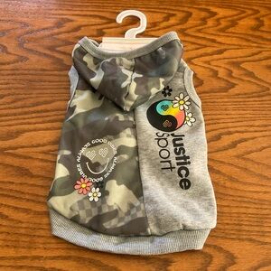 NWT Justice Camo Mix Pet Hoodie, Sz S